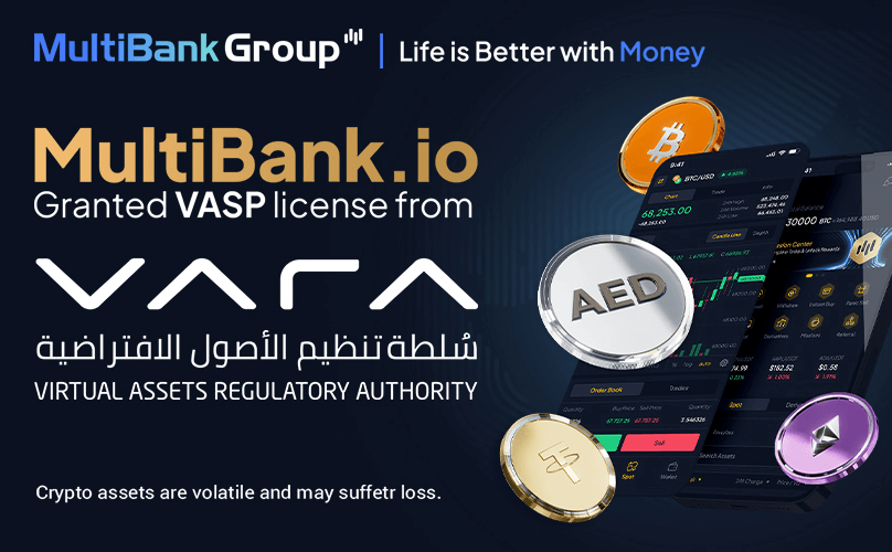 MultiBank Group, The World’s Largest Financial Derivatives Institution, Expands Its Global Regulatory Footprint By Obtaining Its UAE Vara License For Virtual Assets Through Its Subidiary mb.io